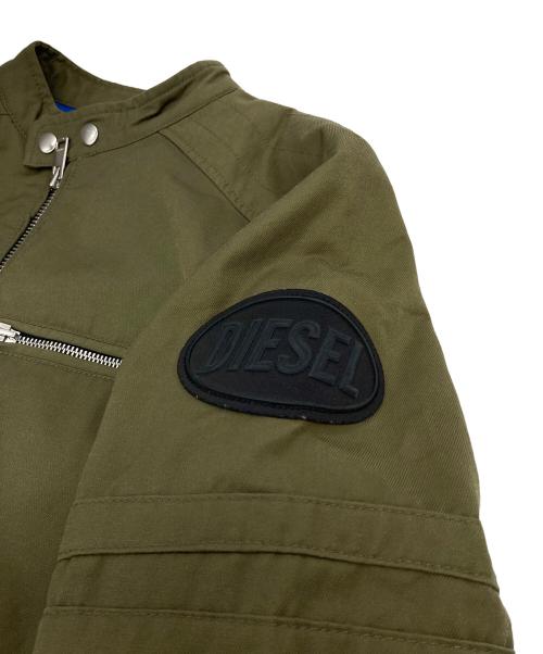 DIESEL（ディーゼル）DIESEL (ディーゼル) ロゴパッチライダースジャケット　ナイロンジャケット オリーブ サイズ:Lの古着・服飾アイテム