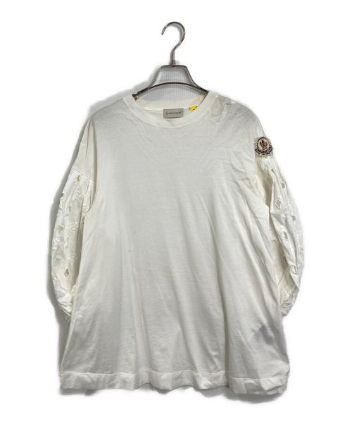 MONCLER（モンクレール）MONCLER (モンクレール) Simone Rocha (シモーネ ロシャ) パフレーススリーブTシャツ　イタリア製 ホワイト サイズ:Sの古着・服飾アイテム