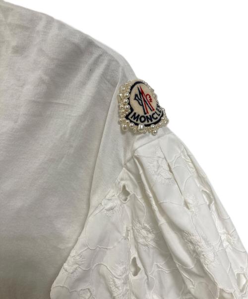 MONCLER（モンクレール）MONCLER (モンクレール) Simone Rocha (シモーネ ロシャ) パフレーススリーブTシャツ　イタリア製 ホワイト サイズ:Sの古着・服飾アイテム