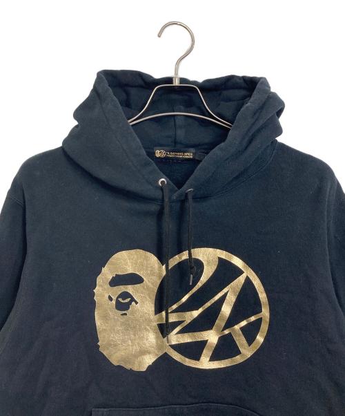 A BATHING APE（ア ベイシング エイプ）A BATHING APE (ア ベイシング エイプ) TWENTY FOUR KARATS 24KARATS パーカー　フーディ ブラック×ゴールド サイズ:XLの古着・服飾アイテム