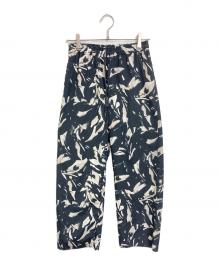 JOURNAL STANDARD（ジャーナルスタンダード）の古着「リーフプリントパンツ　イージーパンツ　総柄」｜ブラック×ホワイト