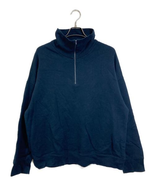 ATON（エイトン）ATON (エイトン) ハーフジップスウェット ZEROTSURI URAKE HALF ZIP PULLOVER パイル　日本製 ネイビー サイズ:06の古着・服飾アイテム