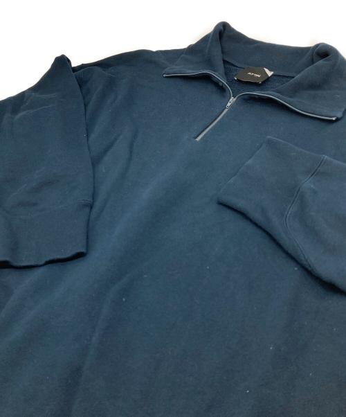 ATON（エイトン）ATON (エイトン) ハーフジップスウェット ZEROTSURI URAKE HALF ZIP PULLOVER パイル　日本製 ネイビー サイズ:06の古着・服飾アイテム