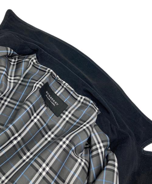 BURBERRY BLACK LABEL（バーバリーブラックレーベル）BURBERRY BLACK LABEL (バーバリーブラックレーベル) 銀釦チェック柄エンボスPコート　 ブラック サイズ:Mの古着・服飾アイテム