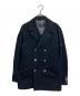 BURBERRY BLACK LABEL（バーバリーブラックレーベル）の古着「銀釦チェック柄エンボスPコート　」｜ブラック