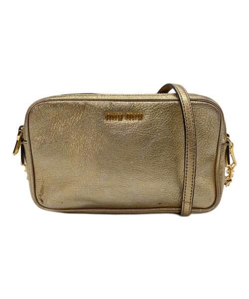 MIU MIU（ミュウミュウ）MIU MIU (ミュウミュウ) マドラス ショルダーバッグ　ミニバッグ　セレモニー ゴールド サイズ:実寸参照の古着・服飾アイテム