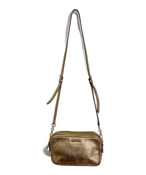 MIU MIU（ミュウミュウ）MIU MIU (ミュウミュウ) マドラス ショルダーバッグ　ミニバッグ　セレモニー ゴールド サイズ:実寸参照の古着・服飾アイテム