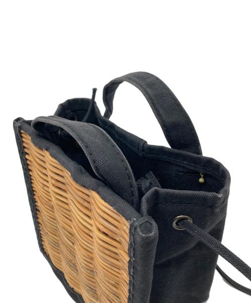 ebagos（エバゴス）ebagos (エバゴス) 防水キャンパスカゴ袋ショルダーバッグ ebagos  KAGOBUKURO ブラックの古着・服飾アイテム