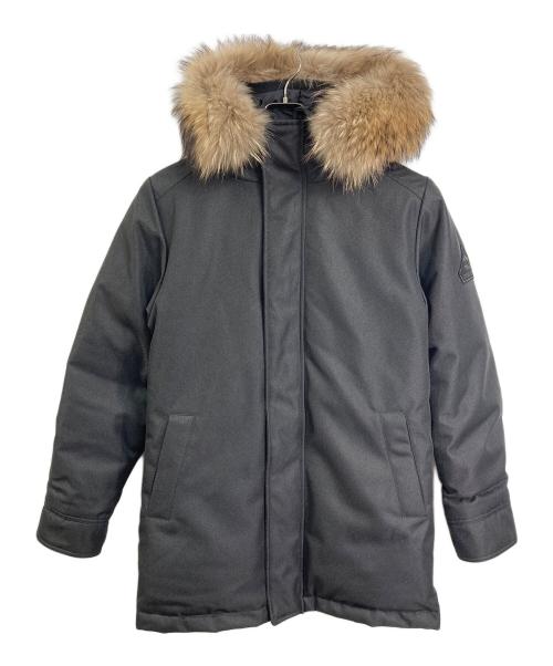 Pyrenex（ピレネックス）Pyrenex (ピレネックス) ANNECY DRILL FUR EDダウンコート　アウター　ビジネスコート　ミドル丈　EDIFICE別注 ブラック サイズ:Mの古着・服飾アイテム