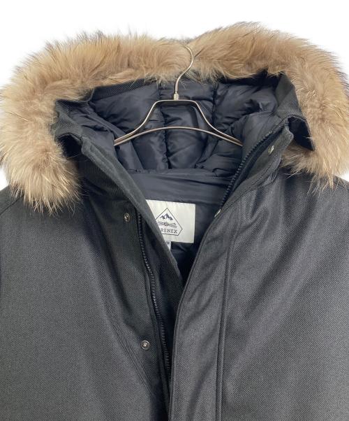 Pyrenex（ピレネックス）Pyrenex (ピレネックス) ANNECY DRILL FUR EDダウンコート　アウター　ビジネスコート　ミドル丈　EDIFICE別注 ブラック サイズ:Mの古着・服飾アイテム