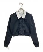 Snidelスナイデル）の古着「26SS フリルニットカーディガン　セレモニー」｜ブラック