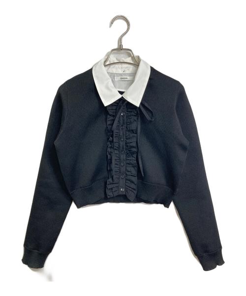 Snidel（スナイデル）Snidel (スナイデル) 26SS フリルニットカーディガン　セレモニー ブラック サイズ:FREEの古着・服飾アイテム