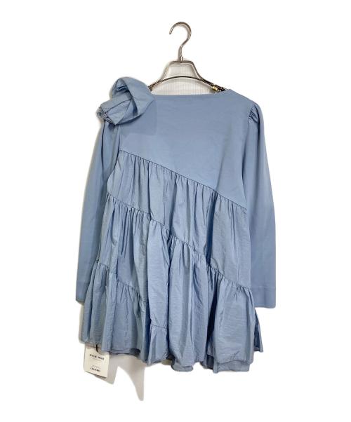 HANAE MORI（ハナエモリ）HANAE MORI (ハナエモリ) CELFORD (セルフォード) アシンメトリーフラワーチュニック　 サックスブルー サイズ:FREEの古着・服飾アイテム