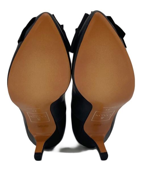 LANVIN en Bleu（ランバンオンブルー）LANVIN en Bleu (ランバンオンブルー) ポインテッドトゥリボンパンプス　パンプス　セレモニー　イタリア製 ブラック サイズ:23の古着・服飾アイテム