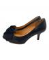 LANVIN en Bleu (ランバンオンブルー) ポインテッドトゥリボンパンプス　パンプス　セレモニー　イタリア製 ブラック サイズ:23：8000円