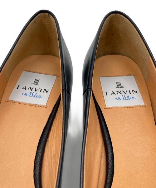 LANVIN en Bleu（ランバンオンブルー）LANVIN en Bleu (ランバンオンブルー) グログランリボンポインテッドトゥパンプス　パンプス　セレモニー　日本製 ブラック サイズ:23の古着・服飾アイテム
