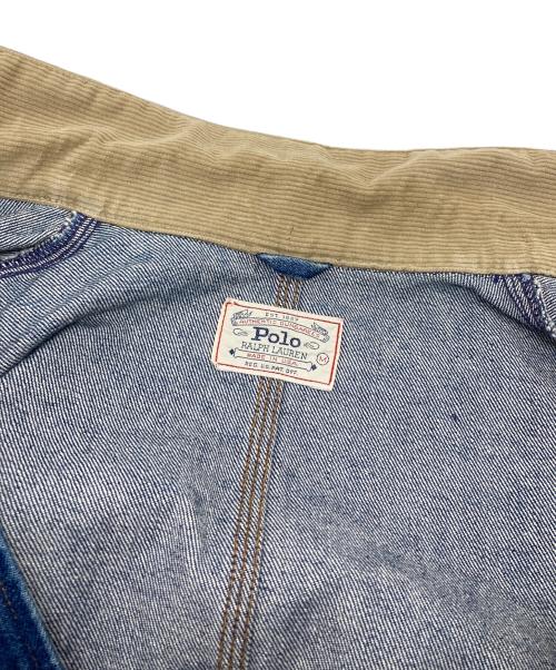 POLO RALPH LAUREN（ポロ・ラルフローレン）POLO RALPH LAUREN (ポロ・ラルフローレン) 【古着】カバーオール　アウター　デニムジャケット　デニムカバーオール　USA製　ライトアウター　80s  80年代　 ブルー サイズ:Mの古着・服飾アイテム