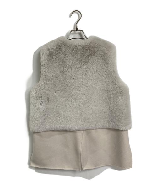 resil（レジル）resil (レジル) ドッキングショートファーベスト ヤマダヤ ホワイト サイズ:38の古着・服飾アイテム