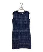 shellerシェリエ）の古着「ツイードノースリーブワンピース　セレモニー　日本製」｜ネイビー