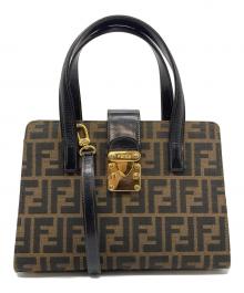 FENDI（フェンディ）の古着「ズッカジャガード 2WAYショルダーバッグ　ハンドバッグ　ショルダーバッグ　セレモニー　総柄」｜ブラウン×ブラック