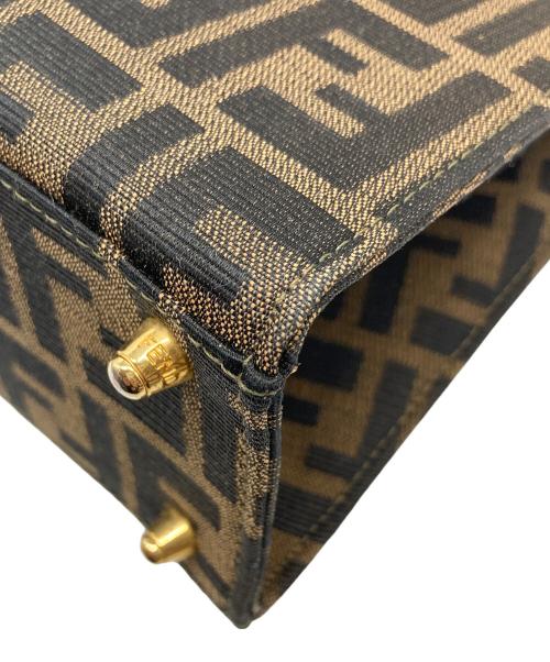 FENDI（フェンディ）FENDI (フェンディ) ズッカジャガード 2WAYショルダーバッグ　ハンドバッグ　ショルダーバッグ　セレモニー　総柄 ブラウン×ブラック サイズ:実寸参照の古着・服飾アイテム
