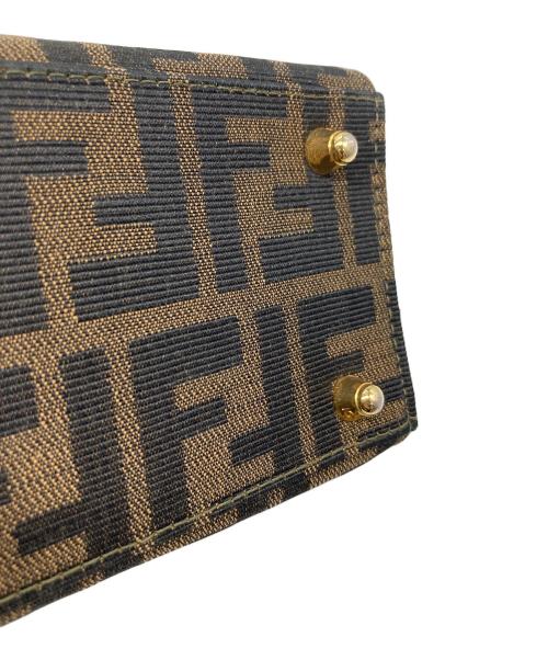 FENDI（フェンディ）FENDI (フェンディ) ズッカジャガード 2WAYショルダーバッグ　ハンドバッグ　ショルダーバッグ　セレモニー　総柄 ブラウン×ブラック サイズ:実寸参照の古着・服飾アイテム