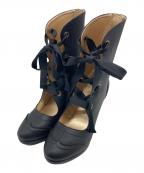 Victorian maidenヴィクトリアンメイデン）の古着「レースアップブーツ　ショートブーツ　編み上げブーツ」｜ブラック