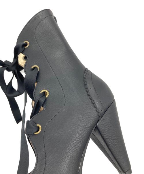 Victorian maiden（ヴィクトリアンメイデン）Victorian maiden (ヴィクトリアンメイデン) レースアップブーツ　ショートブーツ　編み上げブーツ ブラック サイズ:23の古着・服飾アイテム