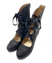 Victorian maiden（ヴィクトリアンメイデン）の古着「レースアップブーツ　ショートブーツ　編み上げブーツ」｜ブラック