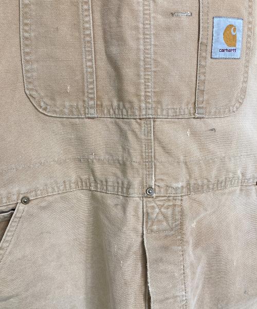 CarHartt（カーハート）CarHartt (カーハート) 【古着】デニムオーバーオール　USA製 ユニオンチケット ベージュ サイズ:実寸参照の古着・服飾アイテム