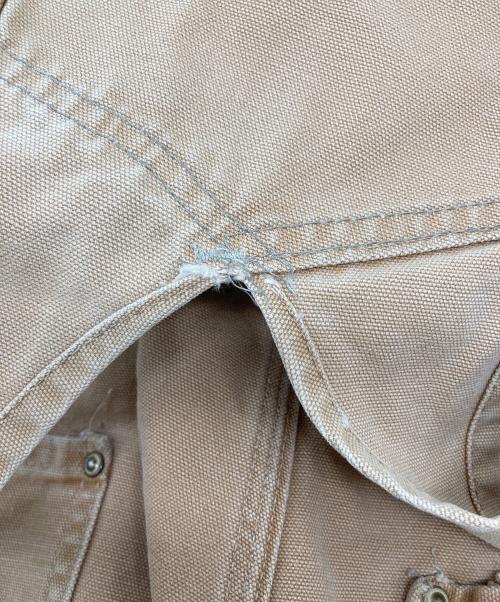 CarHartt（カーハート）CarHartt (カーハート) 【古着】デニムオーバーオール　USA製 ユニオンチケット ベージュ サイズ:実寸参照の古着・服飾アイテム