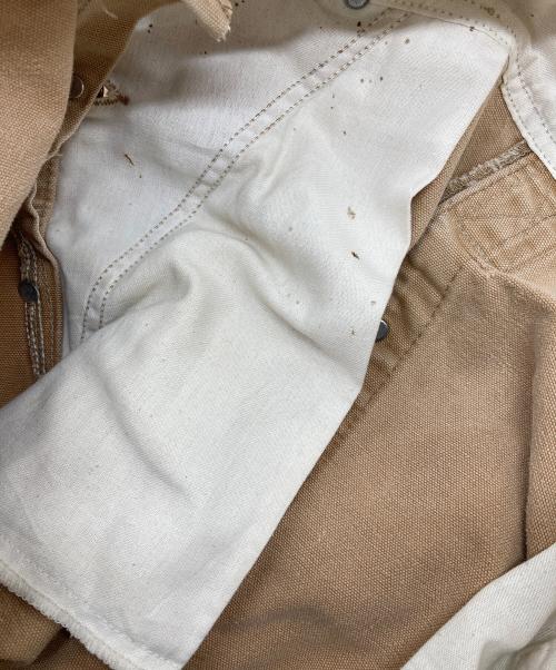 CarHartt（カーハート）CarHartt (カーハート) 【古着】デニムオーバーオール　USA製 ユニオンチケット ベージュ サイズ:実寸参照の古着・服飾アイテム