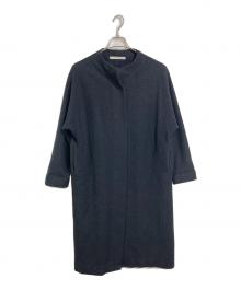 evam eva（エヴァムエヴァ）の古着「プレスウールロングコート　ロングコート　アウター　日本製」｜ブラック