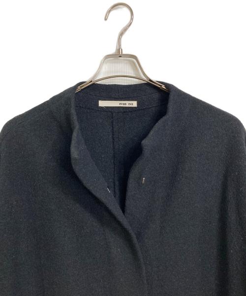 evam eva（エヴァムエヴァ）evam eva (エヴァムエヴァ) プレスウールロングコート　ロングコート　アウター　日本製 ブラック サイズ:1の古着・服飾アイテム