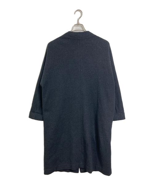 evam eva（エヴァムエヴァ）evam eva (エヴァムエヴァ) プレスウールロングコート　ロングコート　アウター　日本製 ブラック サイズ:1の古着・服飾アイテム