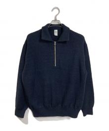 MEIAS（メイアス）の古着「WOOLON HALF ZIP P/O  ウールニット」｜ネイビー