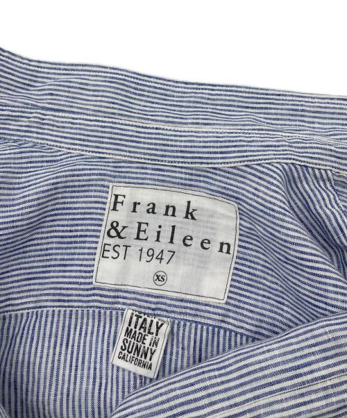 Frank&Eileen（フランクアンドアイリーン）Frank&Eileen (フランクアンドアイリーン) BARRY ストライプリネンシャツ　長袖シャツ　麻　USA製 ホワイト×ブルー サイズ:XSの古着・服飾アイテム