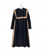ADOREアドーア）の古着「バイカラーラインジョーゼットセーラーヨークワンピース」｜ブラック