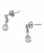 4℃ヨンドシー）の古着「K10ホワイトゴールドピアス　ドロップピアス」｜シルバー