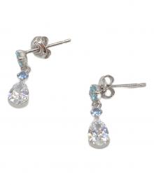 4℃（ヨンドシー）の古着「K10ホワイトゴールドピアス　ドロップピアス」｜シルバー