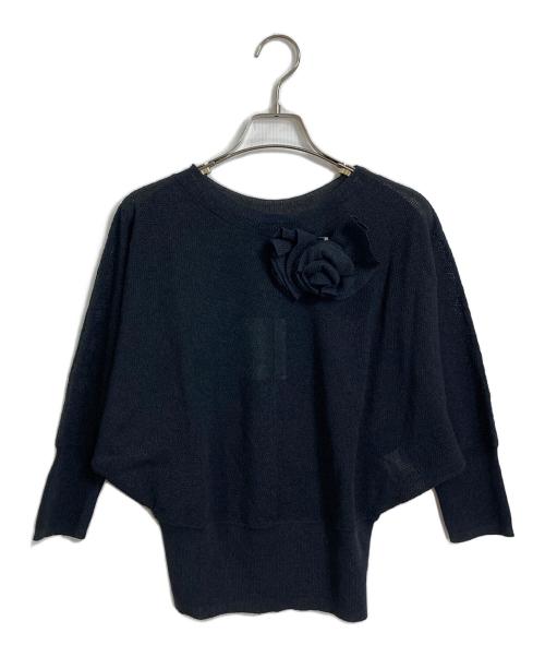 M'S GRACY（エムズグレイシー）M'S GRACY (エムズグレイシー) ブローチ付きニット ブラック サイズ:38の古着・服飾アイテム