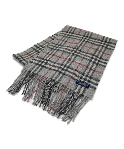 BURBERRY（バーバリー）BURBERRY (バーバリー) マフラー　バーバリーチェック　カシミヤ混 グレー サイズ:実寸参照の古着・服飾アイテム