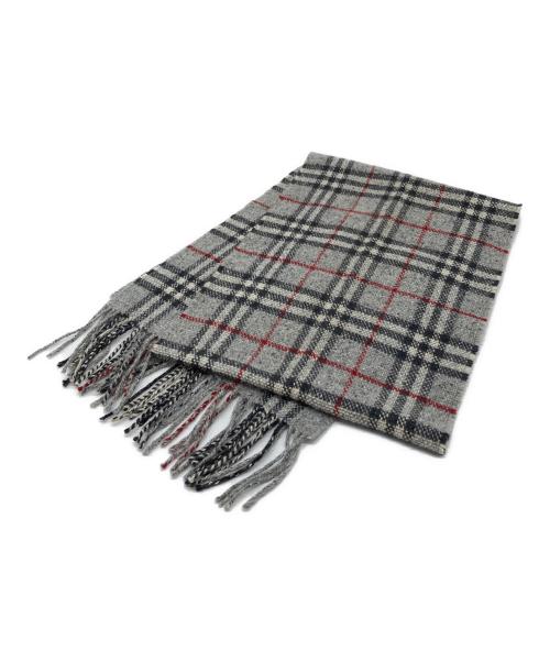 BURBERRY（バーバリー）BURBERRY (バーバリー) マフラー　バーバリーチェック　カシミヤ混 グレー サイズ:実寸参照の古着・服飾アイテム