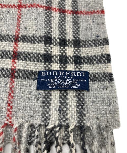 BURBERRY（バーバリー）BURBERRY (バーバリー) マフラー　バーバリーチェック　カシミヤ混 グレー サイズ:実寸参照の古着・服飾アイテム