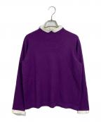 MACKINTOSH PHILOSOPHYマッキントッシュ フィロソフィー）の古着「Cleric Collar Knitロングスリーブ」｜パープル