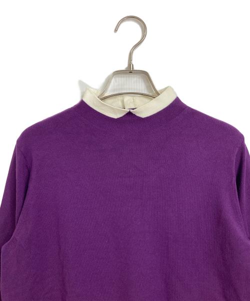 MACKINTOSH PHILOSOPHY（マッキントッシュ フィロソフィー）MACKINTOSH PHILOSOPHY (マッキントッシュ フィロソフィー) Cleric Collar Knitロングスリーブ パープル サイズ:38の古着・服飾アイテム