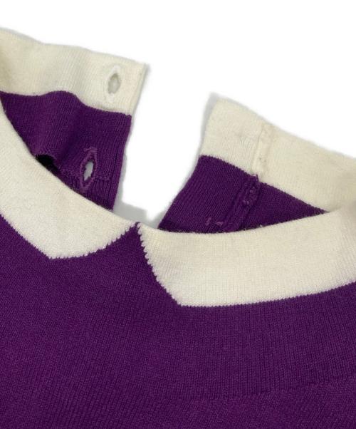 MACKINTOSH PHILOSOPHY（マッキントッシュ フィロソフィー）MACKINTOSH PHILOSOPHY (マッキントッシュ フィロソフィー) Cleric Collar Knitロングスリーブ パープル サイズ:38の古着・服飾アイテム