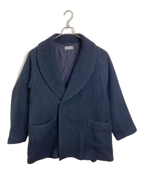 ENCENS（エンソン）ENCENS (エンソン) 1 BUTTON COAT/ウールダイアゴナルハーフコート　ウールコート ネイビー サイズ:2の古着・服飾アイテム