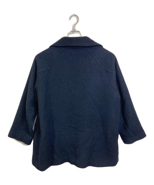 ENCENS（エンソン）ENCENS (エンソン) 1 BUTTON COAT/ウールダイアゴナルハーフコート　ウールコート ネイビー サイズ:2の古着・服飾アイテム