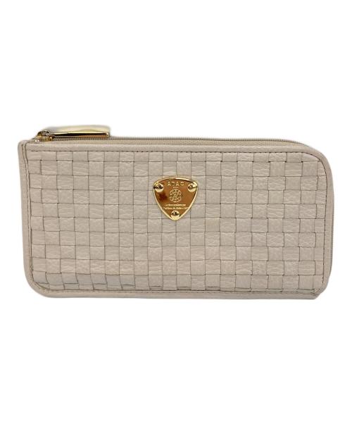 ATAO（アタオ）ATAO (アタオ) 長財布　L字ジップウォレット　L字ファスナー ベージュ サイズ:実寸参照の古着・服飾アイテム